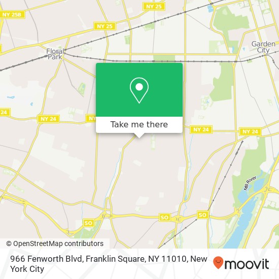 Mapa de 966 Fenworth Blvd, Franklin Square, NY 11010