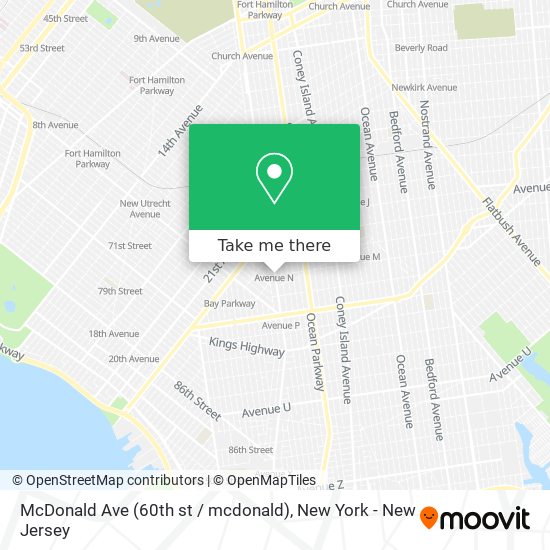 Mapa de McDonald Ave (60th st / mcdonald)