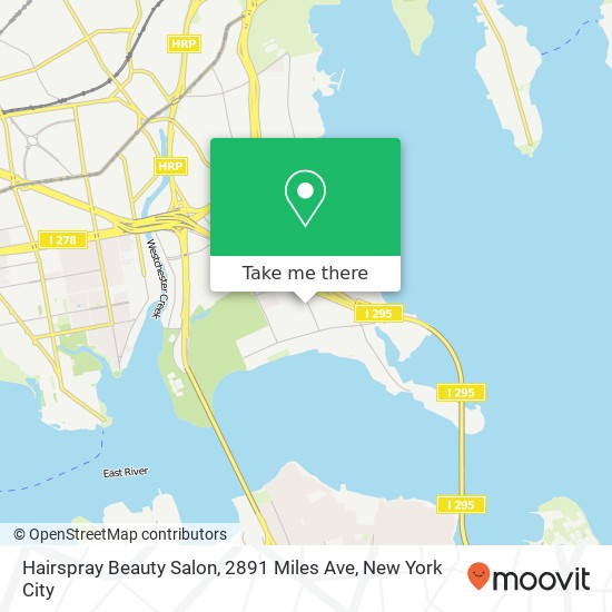 Mapa de Hairspray Beauty Salon, 2891 Miles Ave