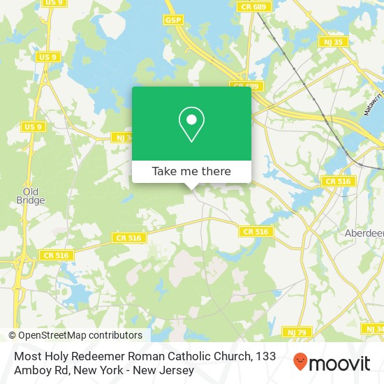 Most Holy Redeemer Roman Catholic Church, 133 Amboy Rd map