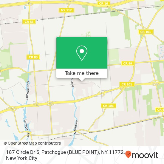 Mapa de 187 Circle Dr S, Patchogue (BLUE POINT), NY 11772