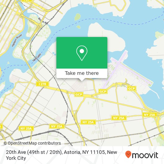 Mapa de 20th Ave (49th st / 20th), Astoria, NY 11105