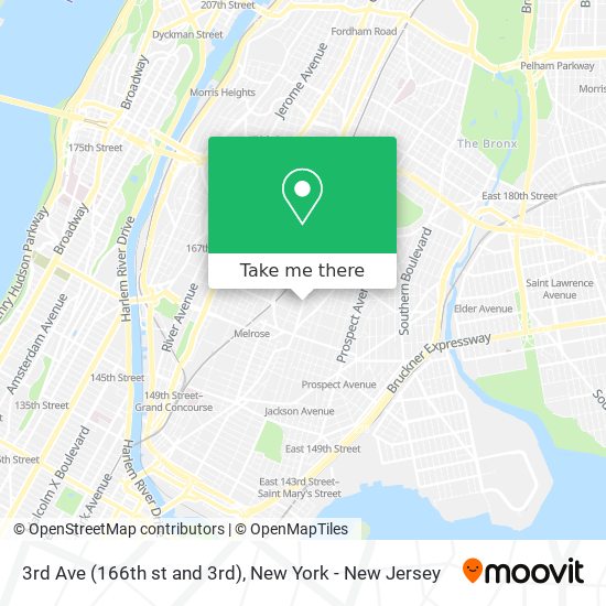 3rd Ave (166th st and 3rd) map