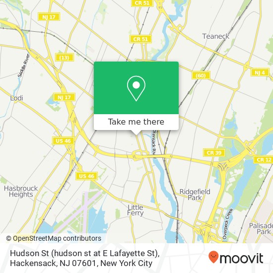 Hudson St (hudson st at E Lafayette St), Hackensack, NJ 07601 map