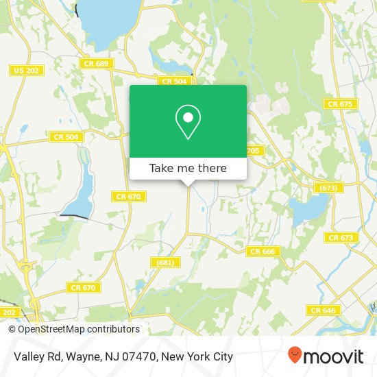 Mapa de Valley Rd, Wayne, NJ 07470