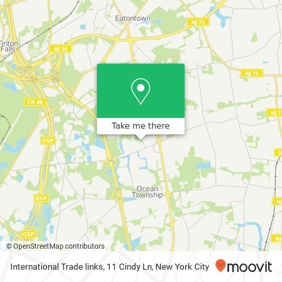 Mapa de International Trade links, 11 Cindy Ln