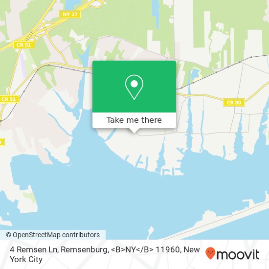 Mapa de 4 Remsen Ln, Remsenburg, <B>NY< / B> 11960