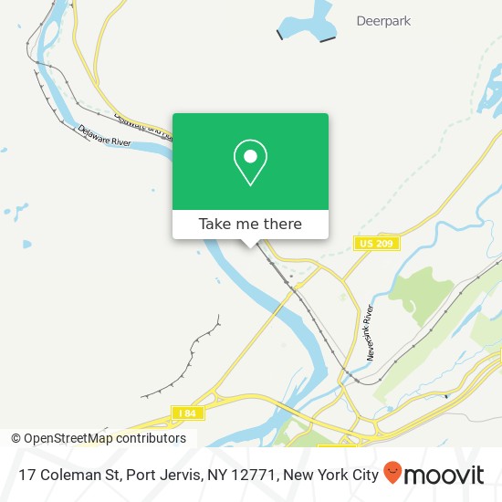 Mapa de 17 Coleman St, Port Jervis, NY 12771