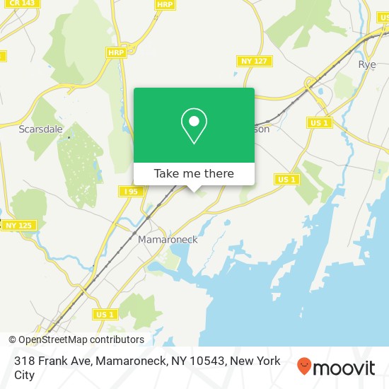Mapa de 318 Frank Ave, Mamaroneck, NY 10543