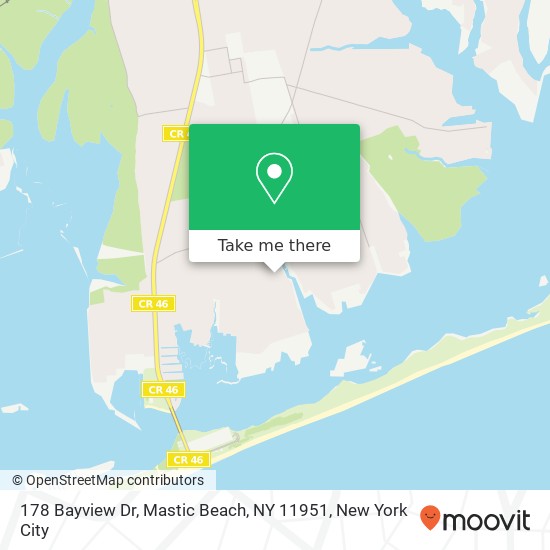 178 Bayview Dr, Mastic Beach, NY 11951 map