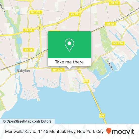 Mapa de Mariwalla Kavita, 1145 Montauk Hwy