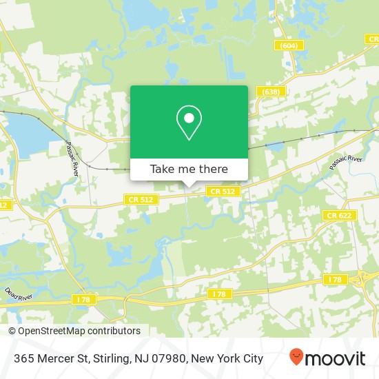 Mapa de 365 Mercer St, Stirling, NJ 07980