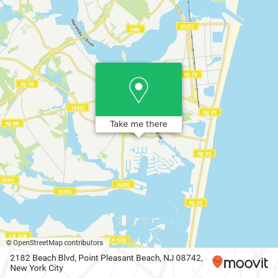 Mapa de 2182 Beach Blvd, Point Pleasant Beach, NJ 08742