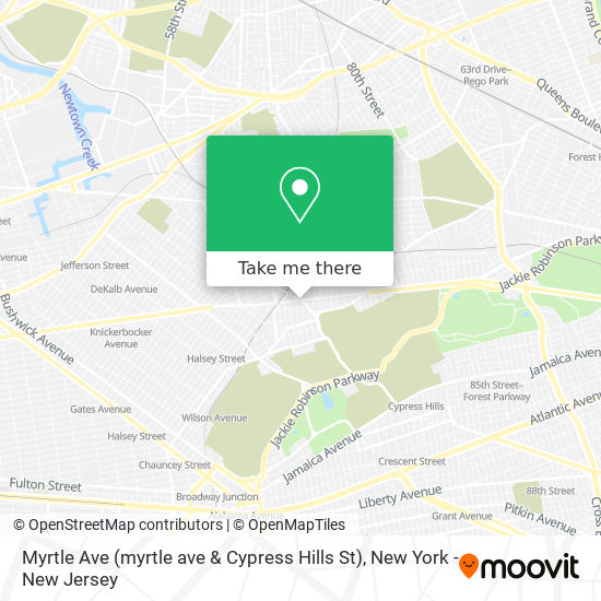 Mapa de Myrtle Ave (myrtle ave & Cypress Hills St)