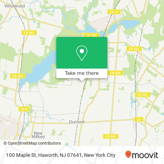 Mapa de 100 Maple St, Haworth, NJ 07641