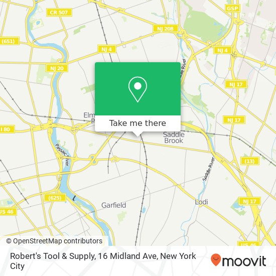 Mapa de Robert's Tool & Supply, 16 Midland Ave