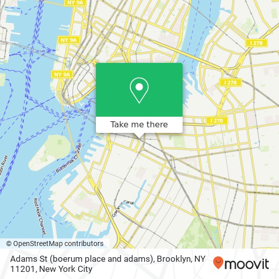 Mapa de Adams St (boerum place and adams), Brooklyn, NY 11201