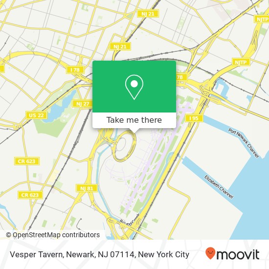 Mapa de Vesper Tavern, Newark, NJ 07114