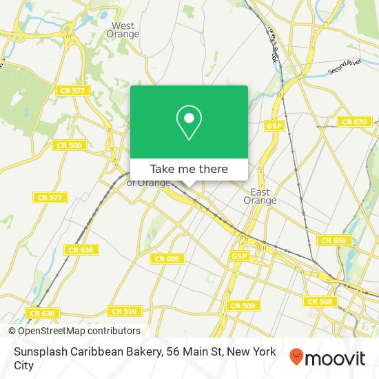 Mapa de Sunsplash Caribbean Bakery, 56 Main St