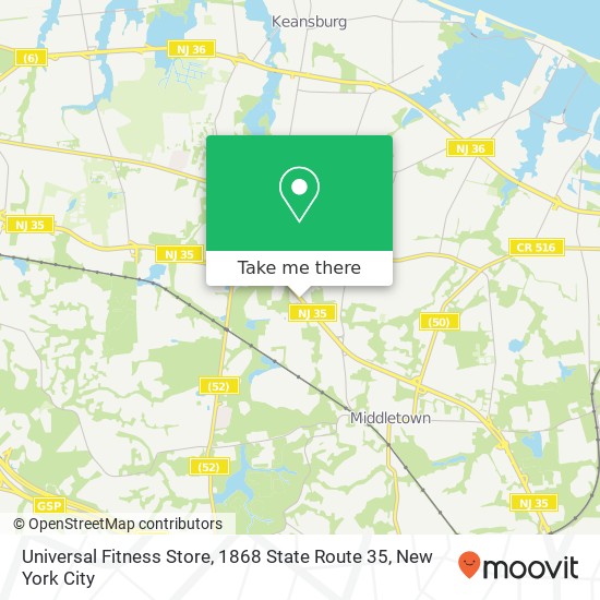 Mapa de Universal Fitness Store, 1868 State Route 35