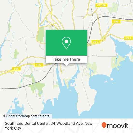 Mapa de South End Dental Center, 34 Woodland Ave