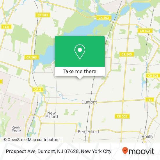 Mapa de Prospect Ave, Dumont, NJ 07628