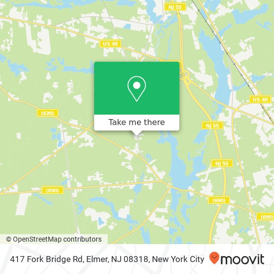 Mapa de 417 Fork Bridge Rd, Elmer, NJ 08318