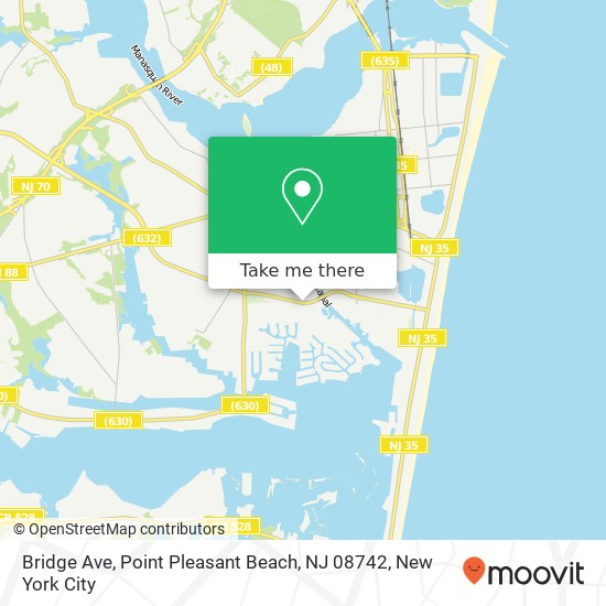 Mapa de Bridge Ave, Point Pleasant Beach, NJ 08742