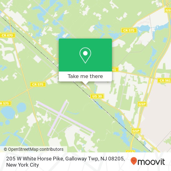 Mapa de 205 W White Horse Pike, Galloway Twp, NJ 08205