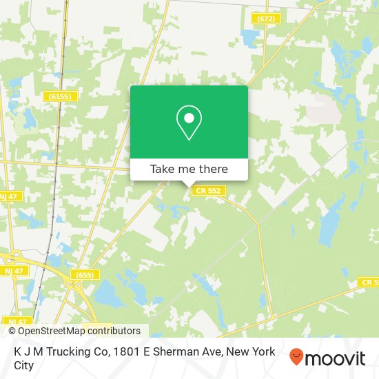 Mapa de K J M Trucking Co, 1801 E Sherman Ave