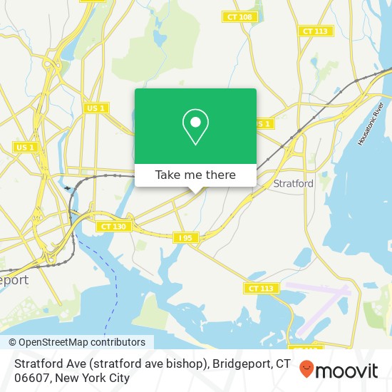 Mapa de Stratford Ave (stratford ave bishop), Bridgeport, CT 06607