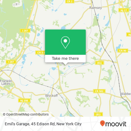 Mapa de Emil's Garage, 45 Edison Rd