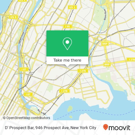 Mapa de D' Prospect Bar, 946 Prospect Ave