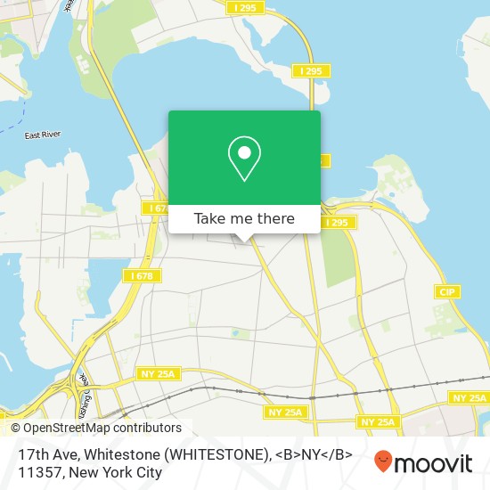 Mapa de 17th Ave, Whitestone (WHITESTONE), <B>NY< / B> 11357
