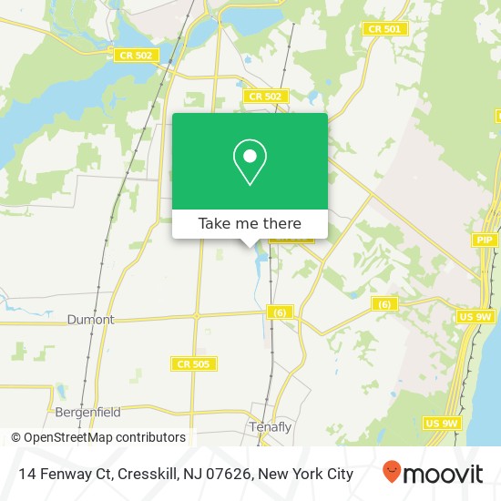 Mapa de 14 Fenway Ct, Cresskill, NJ 07626