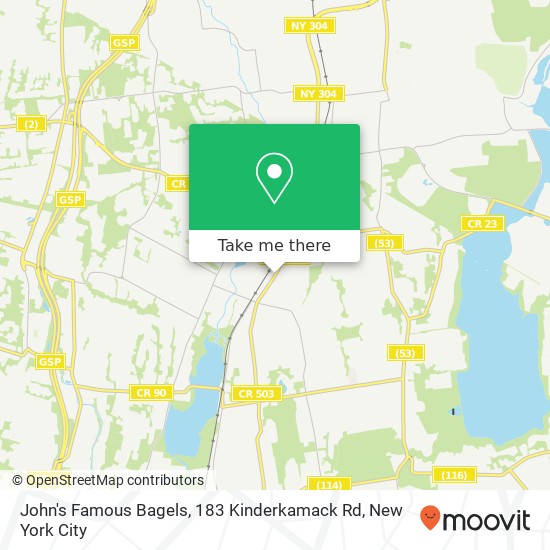 Mapa de John's Famous Bagels, 183 Kinderkamack Rd