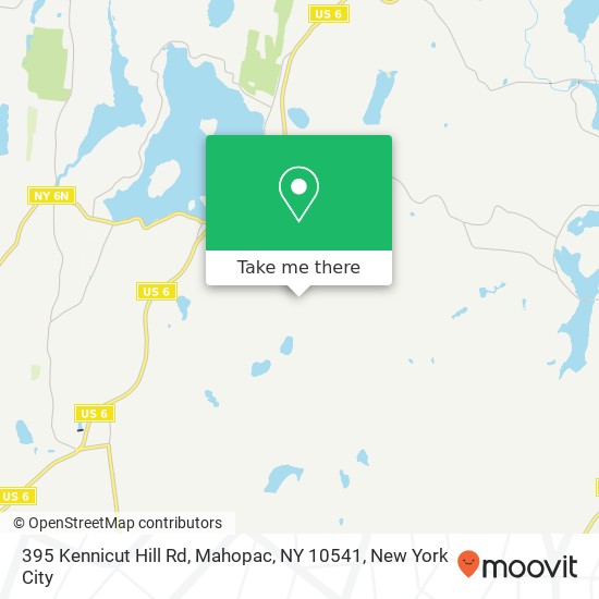 Mapa de 395 Kennicut Hill Rd, Mahopac, NY 10541