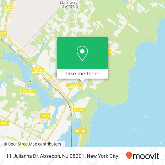 Mapa de 11 Julianna Dr, Absecon, NJ 08201