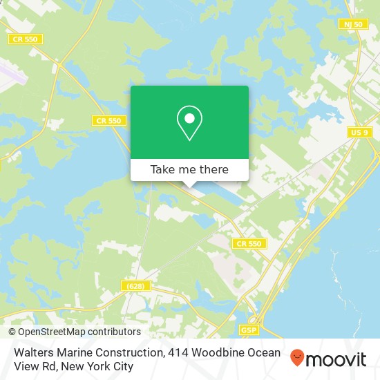 Mapa de Walters Marine Construction, 414 Woodbine Ocean View Rd