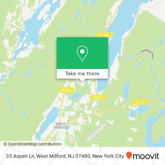 Mapa de 33 Aspen Ln, West Milford, NJ 07480