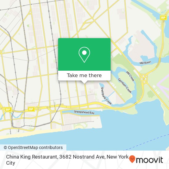 China King Restaurant, 3682 Nostrand Ave map