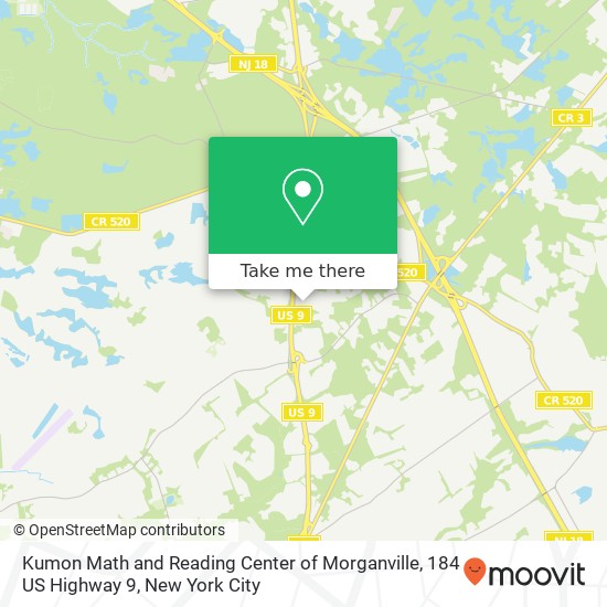 Mapa de Kumon Math and Reading Center of Morganville, 184 US Highway 9