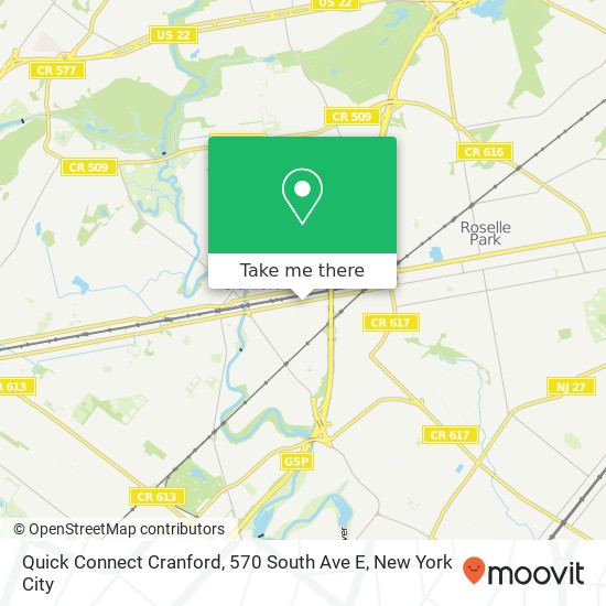 Mapa de Quick Connect Cranford, 570 South Ave E