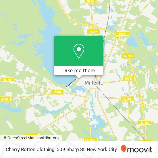 Mapa de Cherry Rotten Clothing, 509 Sharp St