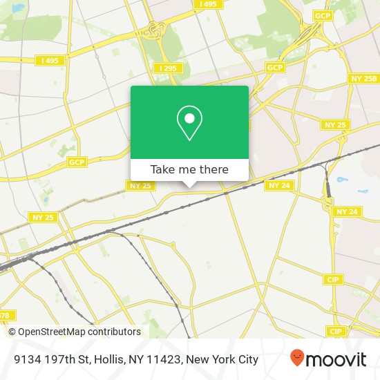Mapa de 9134 197th St, Hollis, NY 11423