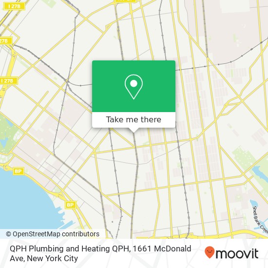 Mapa de QPH Plumbing and Heating QPH, 1661 McDonald Ave