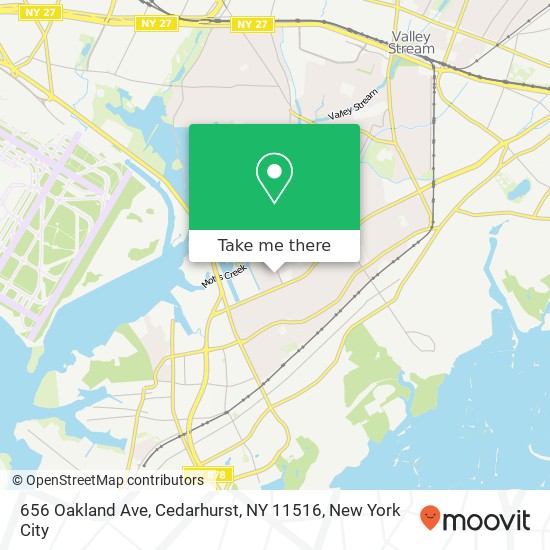 Mapa de 656 Oakland Ave, Cedarhurst, NY 11516