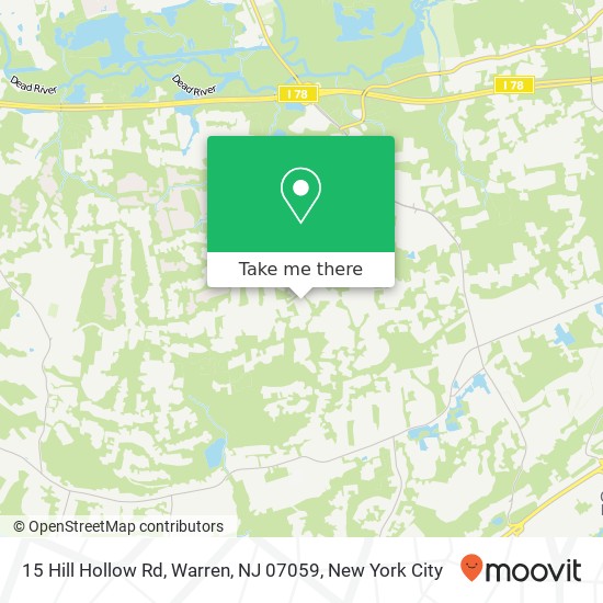 Mapa de 15 Hill Hollow Rd, Warren, NJ 07059