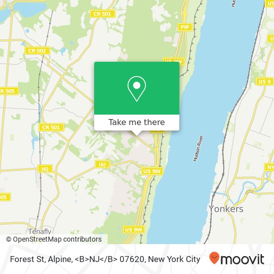 Mapa de Forest St, Alpine, <B>NJ< / B> 07620