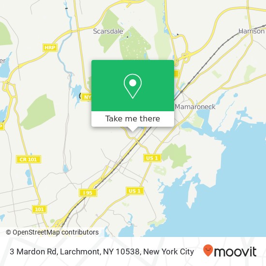Mapa de 3 Mardon Rd, Larchmont, NY 10538